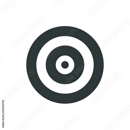 A dark gray target graphic isolated on white background
