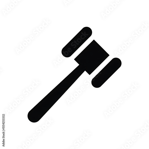 A black gavel isolated on white background, a symbol of justice and law