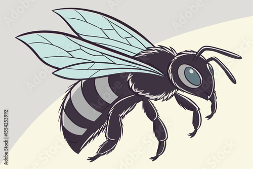 Sleek Black Bee Design