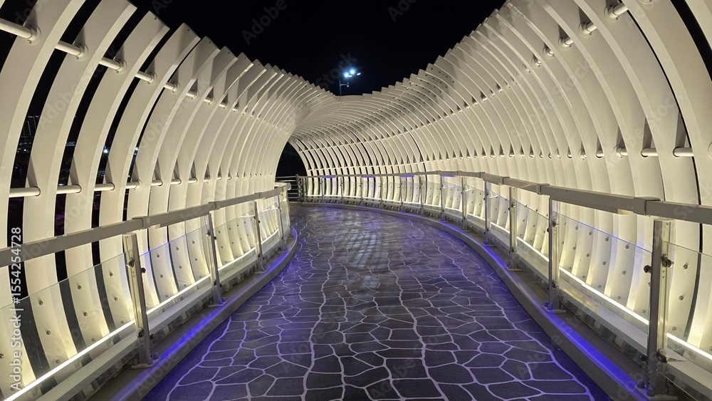 Fototapeta premium A bridge in the park at night