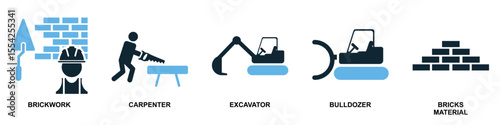 Set construction icon vector illustrating building a scene or stage. Ideal for film, theater, events, exhibition design, and creative production themes.