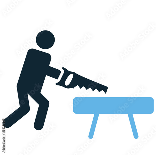 Carpenter icon vector, depicting a skilled woodworker or craftsman. Ideal for carpentry services, home repair, construction trades, and DIY projects focused on wood.