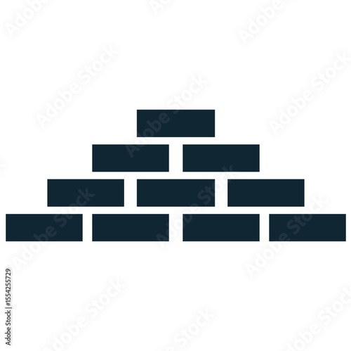 Bricks material icon vector, representing masonry, construction, and building blocks. Perfect for home improvement, wall construction, architectural design, and foundation themes.