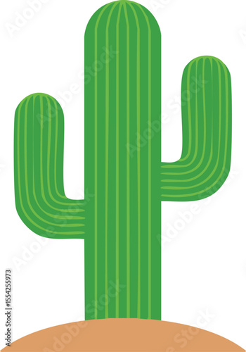 green cactus flat isolated