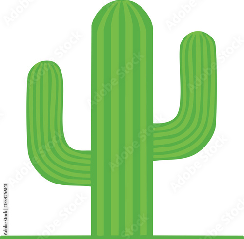 green cactus flat isolated