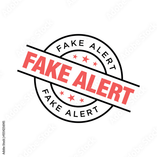 Fake Alert Rubber Stamp Vector Template