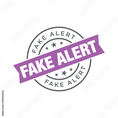 Fake Alert Rubber Stamp Vector Template