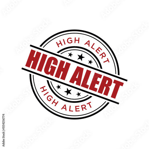 High Alert Rubber Stamp Vector Template