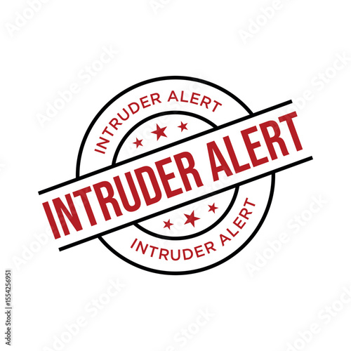 Intruder Alert Rubber Stamp Vector Template
