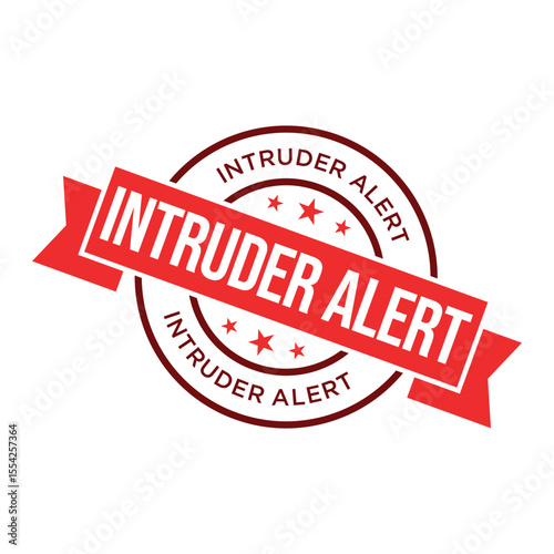 Intruder Alert Rubber Stamp Vector Template