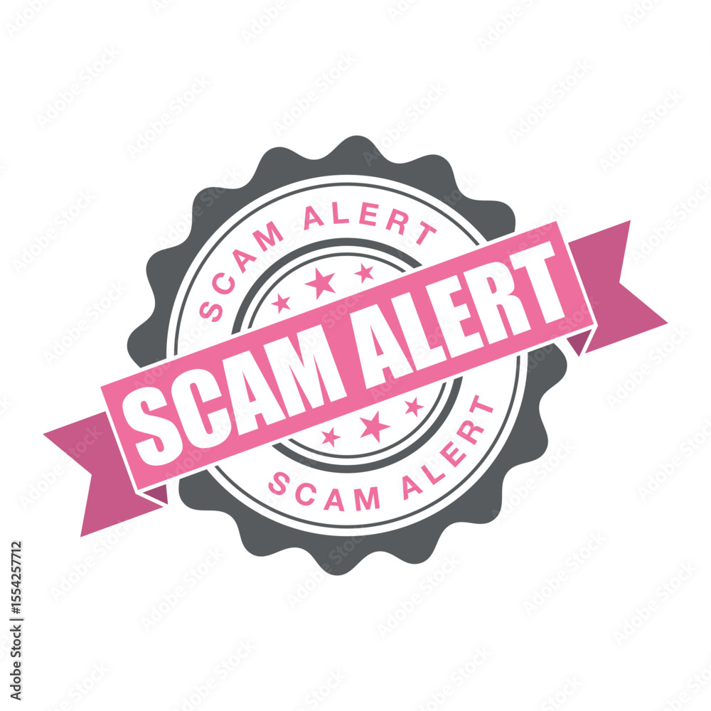 Obraz premium Scam Alert Rubber Stamp Vector Template