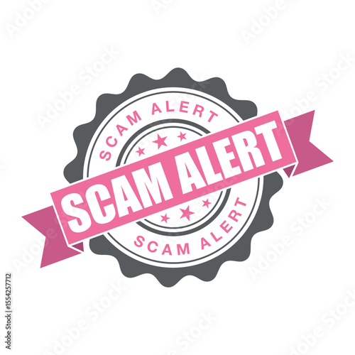 Scam Alert Rubber Stamp Vector Template