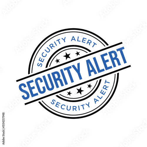 Security Alert Rubber Stamp Vector Template