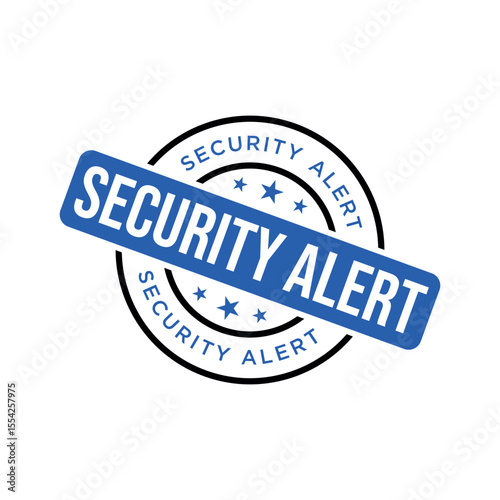 Security Alert Rubber Stamp Vector Template