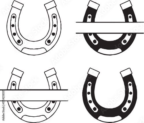 This image shows a set of horseshoe icons,