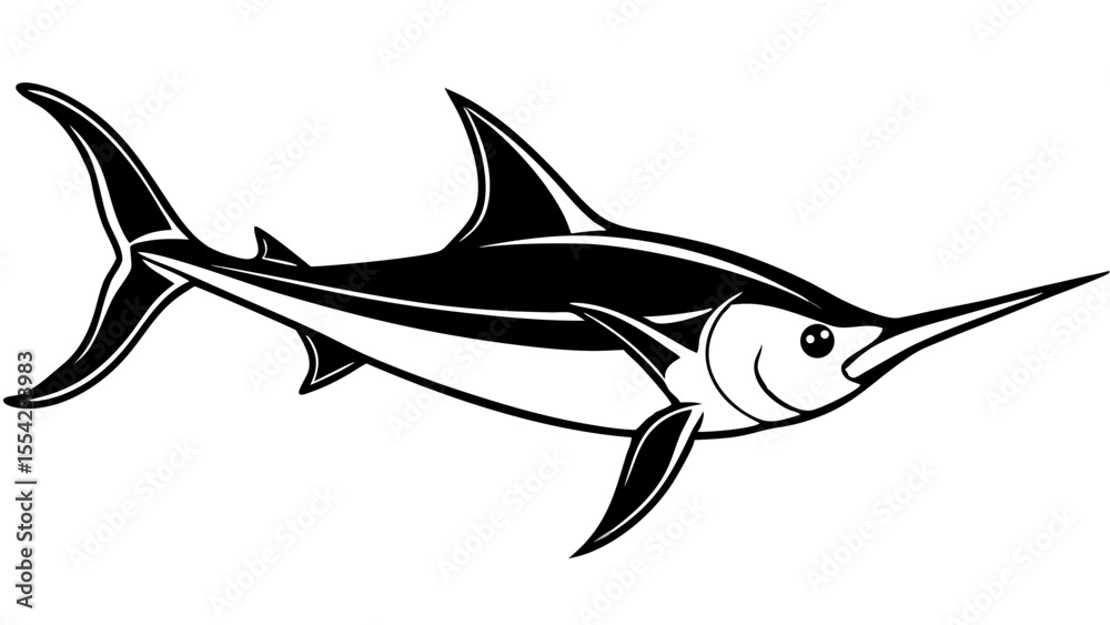 Obraz premium Marlin Fish Vector Art, Icons, and Graphics vector art design