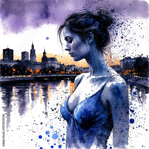 watercolor on textured paper