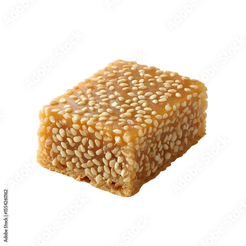 Sesame candy block isolated on transparent background