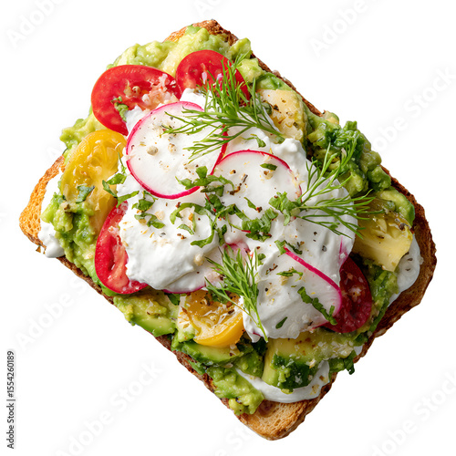 Top View, Soft Focus Avocado Toast Power-Up