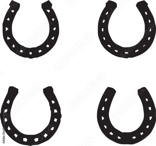 This image shows a set of horseshoe icons,
