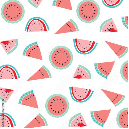watermelon all over pattern print illustrations vector art
