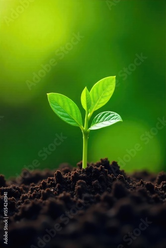 A single seed sprouts, signifying the beginning of new life, growth, and potential A powerful image representing rebirth, hope, and the cycle of life , small, growth, spring