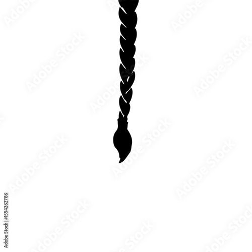 Hair braided icon flat vector design.