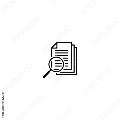 Document inspection icon flat vector design.