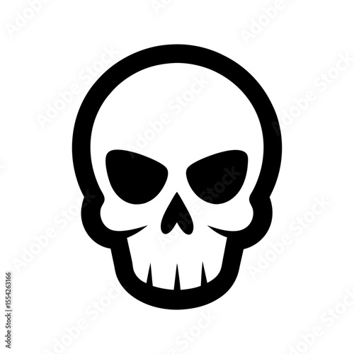 Detailed gothic skull illustration with white background for fantasy horror style art
