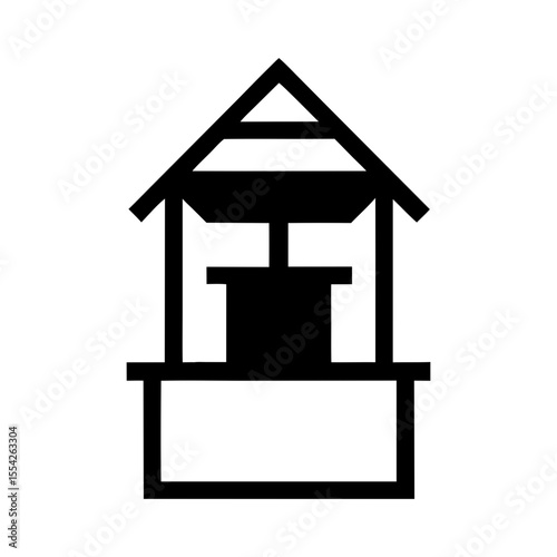 Water well icon in minimalist style with white background for farm irrigation branding