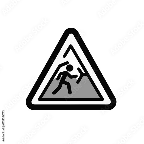 Warning sign indicating a pedestrian. 