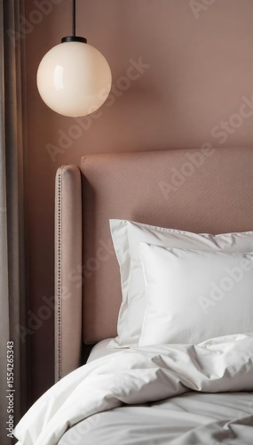 Elegant textured fabric headboard background in soft muted tones, perfect for bedroom design inspiration and mood boards Ideal for interior design websites and blogs , wall, texture