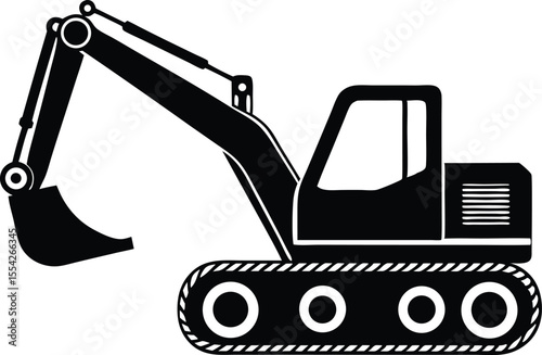 construction excavator silhouette
