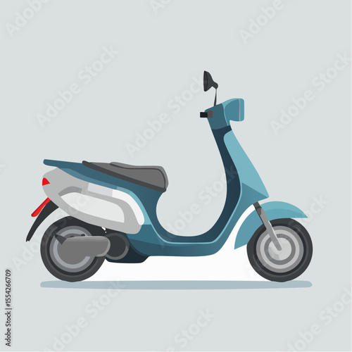 Retro Scooter Illustration: A charming vector illustration captures a sleek retro scooter, exuding a vintage feel and offering a stylish mode of urban transport.
