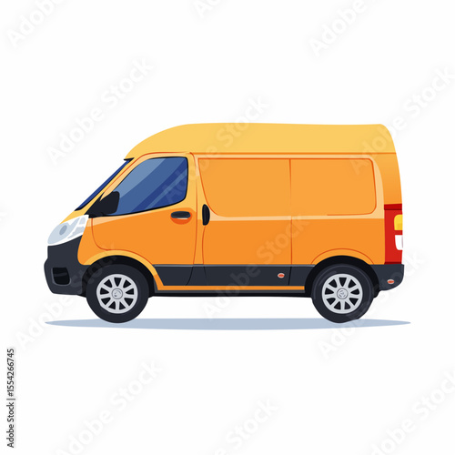 Logistics Luminescence: A vibrant yellow delivery van, meticulously detailed with precision, stands ready to transport goods, embodying the essence of efficiency and dependability.