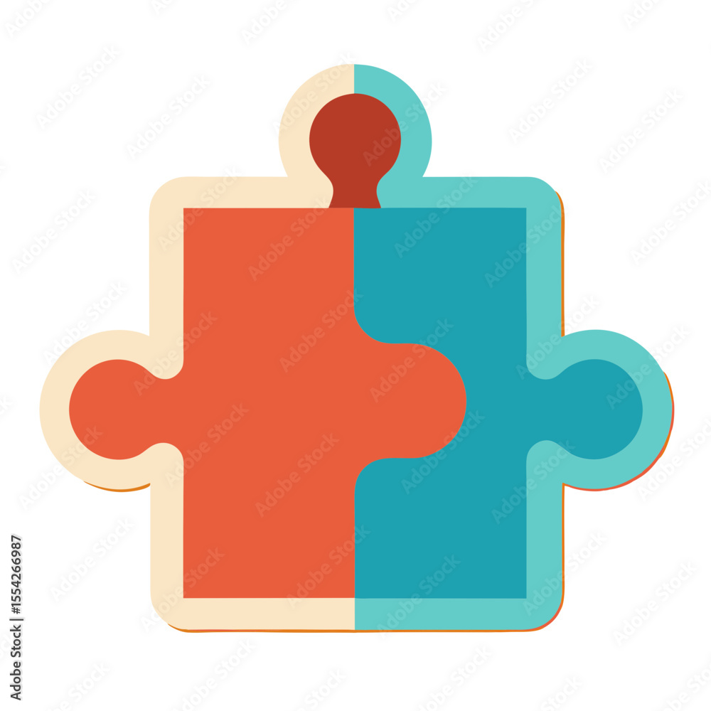 Obraz premium Two interlocking puzzle pieces representing connection and collaboration