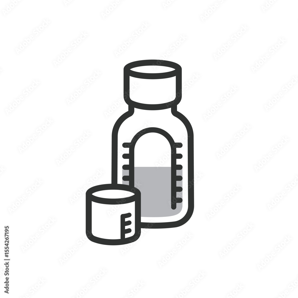 Fototapeta premium シロップ 飲み薬 内服薬のイラスト