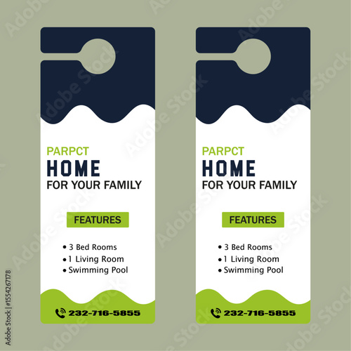 Modern Real Estate Door Hanger Vector Design