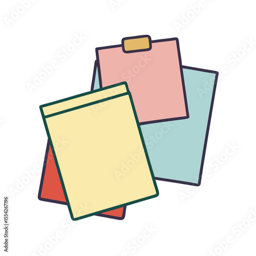 Colorful sticky notes stacked together for organization and reminders