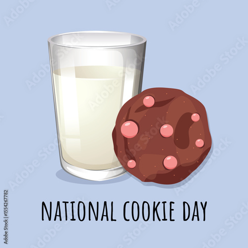 National cookie day. Milk and cookies