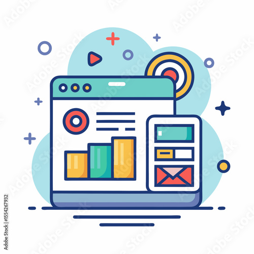 Digital marketing analytics and strategy with website and mobile interface