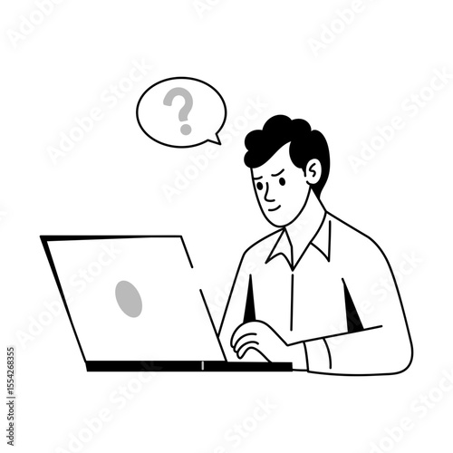 A hand drawn style illustration of confused
