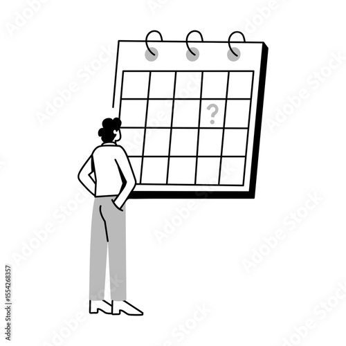 A drawing style illustration of blank calendar 
