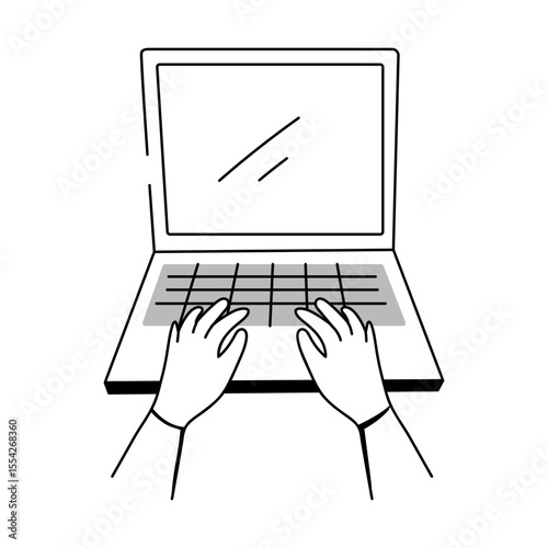 A sketchy style illustration showing blank screen 
