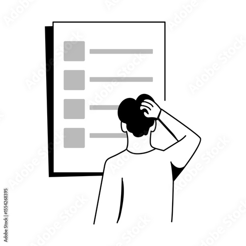  A drawing style illustration of blank list
