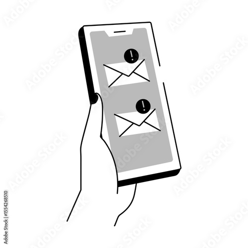 A drawing style illustration showing message error
