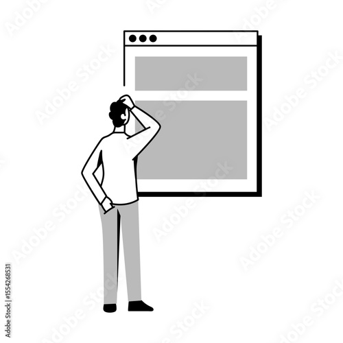 A sketchy style illustration showing blank web

