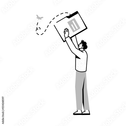 A hand drawn style illustration of empty file
