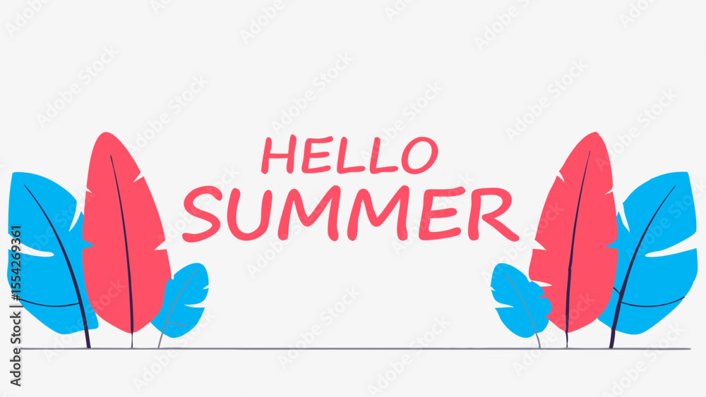 Naklejka premium hand drawn summer poster vector illustration