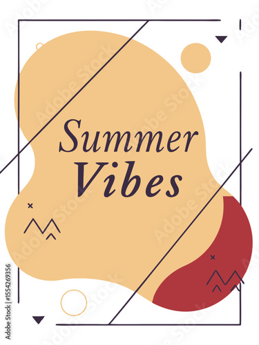 hand drawn summer poster vector illustration